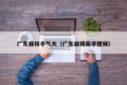 广东麻将手气大（广东麻将高手视频）