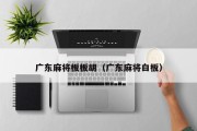 广东麻将板板胡（广东麻将白板）
