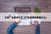 九筒广东麻将十三（广东麻将九章是什么）