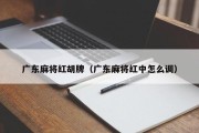 广东麻将红胡牌（广东麻将红中怎么调）