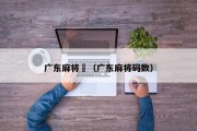 广东麻将碼（广东麻将码数）