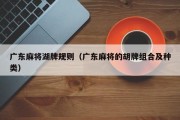 广东麻将湖牌规则（广东麻将的胡牌组合及种类）