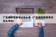 广东麻将等级考试怎么考（广东麻将等级考试怎么考的）