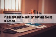 广东推倒胡麻将54麻将（广东麻将推倒胡是什么意思）