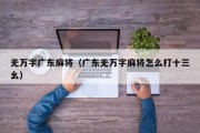 无万字广东麻将（广东无万字麻将怎么打十三幺）