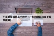 广东翻鬼麻将高手教学（广东翻鬼麻将高手教学视频）