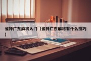 雀神广东麻将入门（雀神广东麻将有什么技巧）