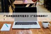 广东闲来麻将房号是多少（广东闲来麻将17）
