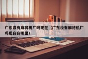 广东没有麻将机厂吗现在（广东没有麻将机厂吗现在在哪里）