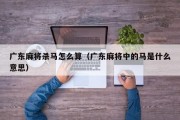 广东麻将杀马怎么算（广东麻将中的马是什么意思）