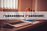 广东麻将游戏视频大全（广东麻将游戏规则）