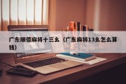 广东顺德麻将十三幺（广东麻将13幺怎么算钱）