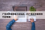 广东红中麻将哪个好玩的（打广东红中麻将技巧在哪里）